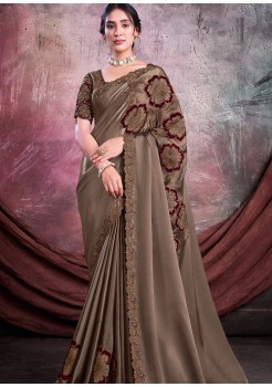 Chickoo  Silk Designer Saree 